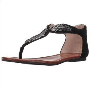 Jessica simpson black feather sandals